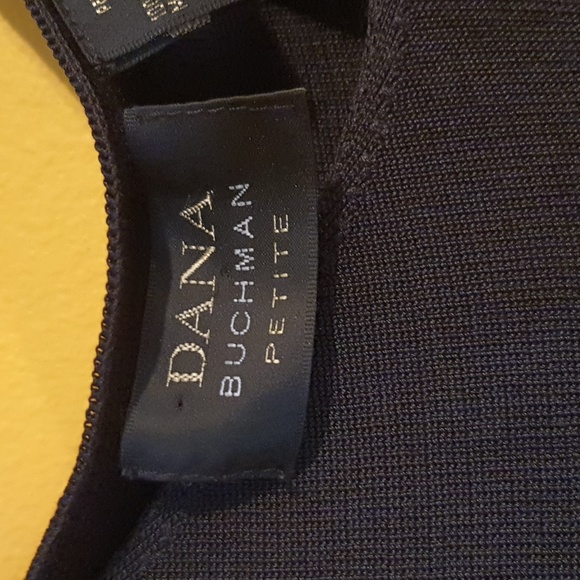 Dana Buchman Petite Small Stretchy Woven 100% Silk Black Top Shirt Blouse - Picture 3 of 5